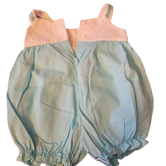 EUC Good Lad One Piece 12 Months Blue White Flowers Sleeveless Button Back - Picture 2 of 6